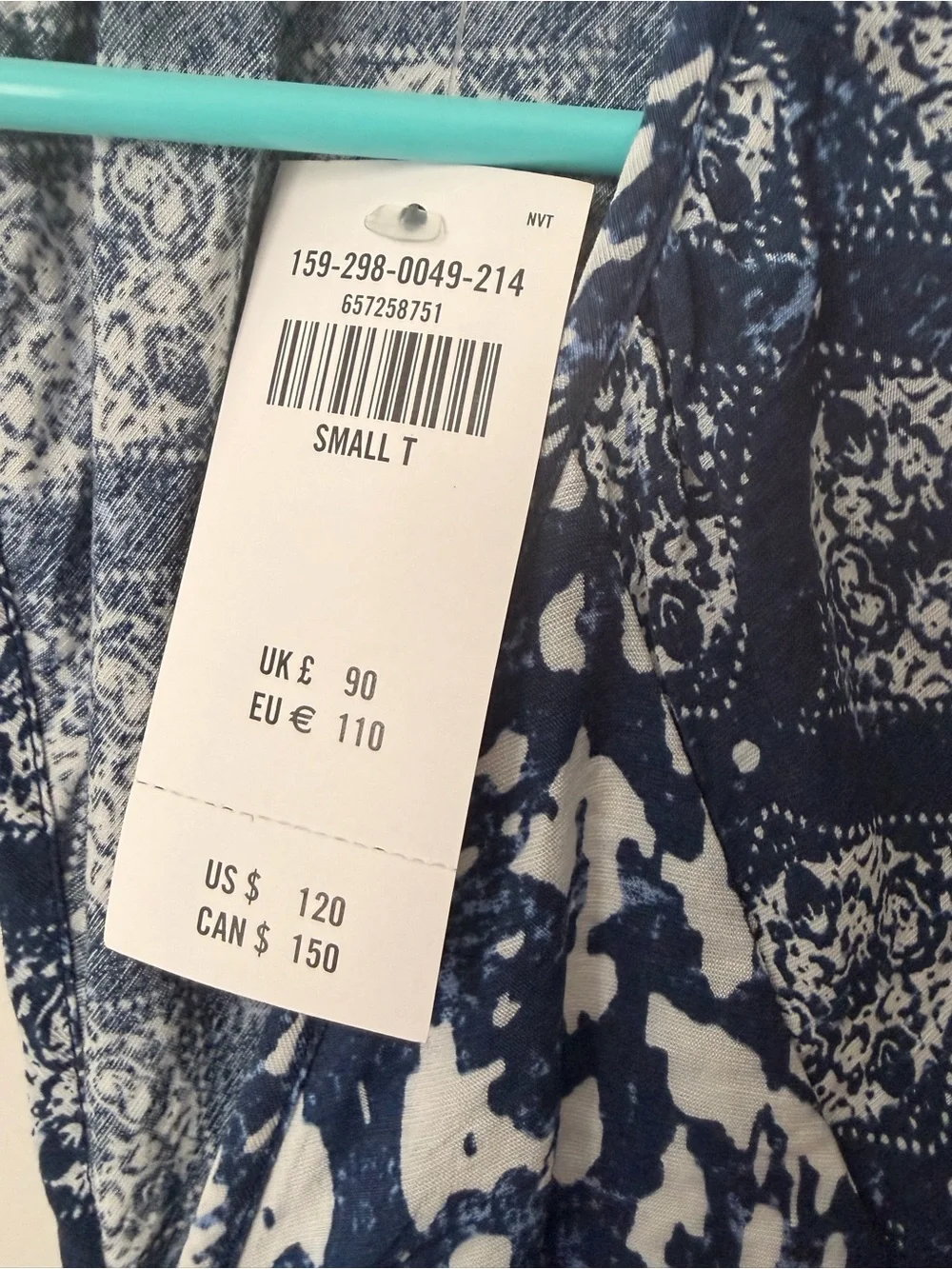 NWT Abercrombie & Fitch Navy White Tie-Front Maxi Dress Small Tall